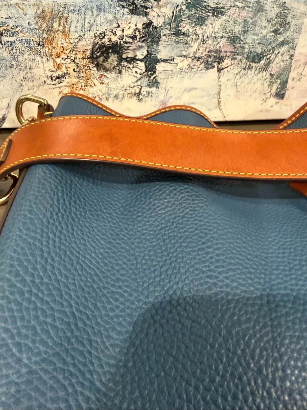 Dooney & Bourke Bucket Drawstring Tasha Midnight Blue EUC